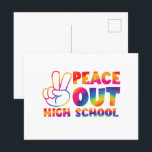 Peace Out High School Tie Dye Last Day Of School Postcard<br><div class="desc">Peace Out High School Tie Dye Last Day Of School</div>