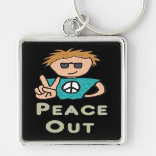 Peace Out Key Ring