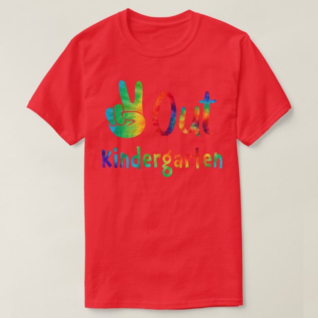 Peace Out Kindergarten Funny Last Day School Gifts T-Shirt (Design Front)