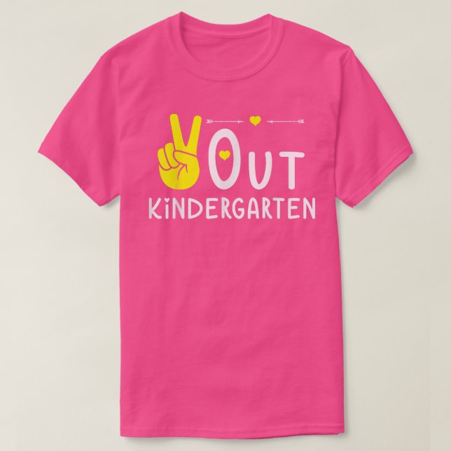 Peace Out Kindergarten Shirt Graduation Last Day o (Design Front)