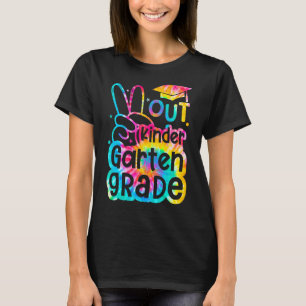 Peace Out Kindergarten Tie Dye Graphic Last Day Of T-Shirt