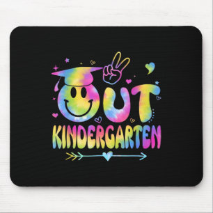 Peace Out Kindergarten Tie Dye Last Day Of School Mouse Pad