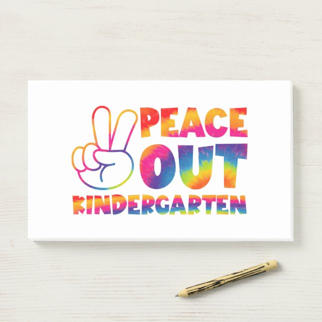Peace Out Kindergarten Tie Dye Last Day Of School Post-it Notes (On Desk)