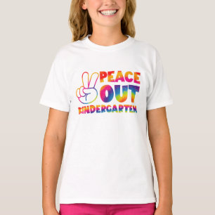 Peace Out Kindergarten Tie Dye Last Day Of School T-Shirt