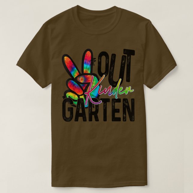 Peace out Kindergarten tie dye summer last day of  T-Shirt (Design Front)