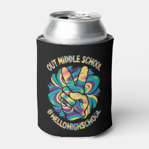 Peace Out Middle Hello High School School Tie Dye Can Cooler