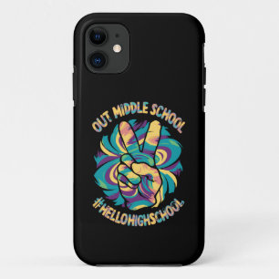 Peace Out Middle Hello High School School Tie Dye Case-Mate iPhone Case