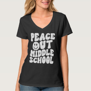 Peace Out Middle School Groovy Hippie Last Day of  T-Shirt