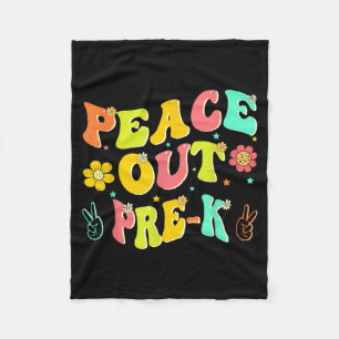 Peace Out Pre-K Groovy Goodbye Pre-K Hello Summer Fleece Blanket