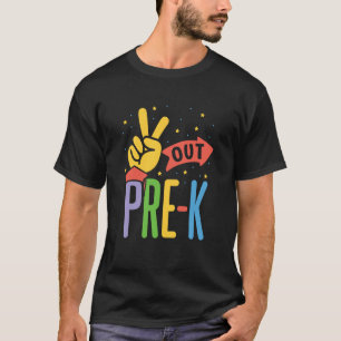 Peace Out Pre K Pk Pre Kindergarten Kids Cute T-Shirt