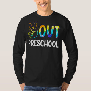 Peace Out Preschool Tie Dye Preschool Graduation T-Shirt