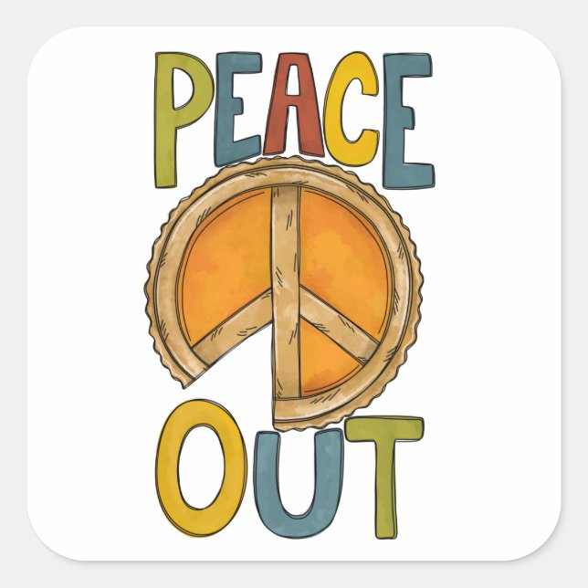 Peace Out Pumpkin Pie Square Sticker (Front)