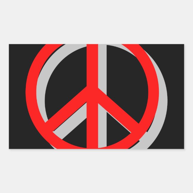 Peace Out Rectangular Sticker (Front)