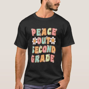 Peace Out Second Grade Cute Groovy Last Day of 2nd T-Shirt