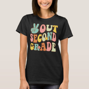 Peace-Out Second Grade Groovy Last Days School 2nd T-Shirt