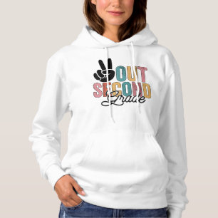 Peace Out Second Grade Last Day Of School 2022 Gra Hoodie