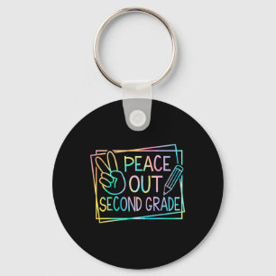 Peace Out Second Grade Last Day Of School Summer B Key Ring