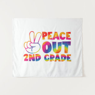 Peace Out Second Grade Tie Dye Last Day 2nd Grade Tapestry