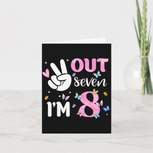 Peace out seven 8 butterfly happy 8th birthday card