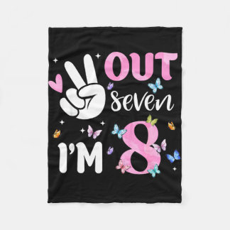Peace out seven 8 butterfly happy 8th birthday fleece blanket