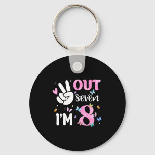 Peace out seven 8 butterfly happy 8th birthday key ring