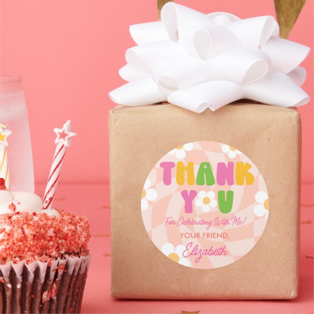 Peace Out Single Digits Girls 10th Birthday Party Classic Round Sticker (Party)