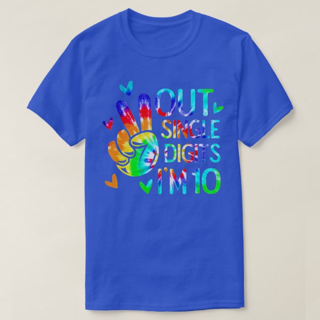 Peace Out Single Digits Im 10 Birthday For Kids Ti T-Shirt (Design Front)