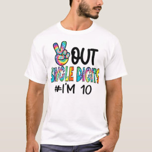 Peace Out Single Digits I'm 10 Birthday Tenth Tie T-Shirt