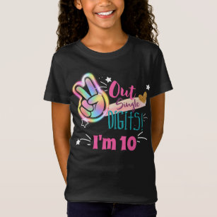 Peace Out Single Digits I'm 10 Happy Birthday T-Shirt