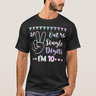 Peace Out Single Digits I'm 10 kids  T-Shirt