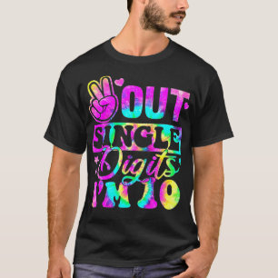 Peace Out Single Digits Im 10 Tie Dye Birthday Ki T-Shirt