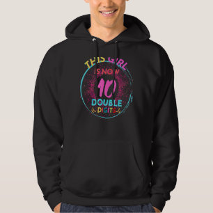 Peace Out Single Digits Im 10 Tie Dye Birthday Kid Hoodie