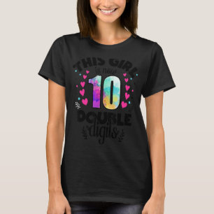 Peace Out Single Digits Im 10 Tie Dye Birthday Kid T-Shirt