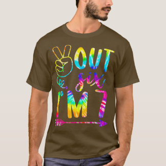 Peace Out Six Im 7 Tie Dye 7th Happy Birthday Boy  T-Shirt