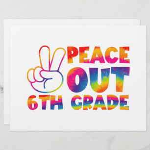 Peace Out Sixth Grade Tie Dye Last Day 6th Grade Custom Letterhead
