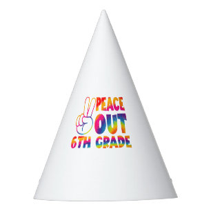 Peace Out Sixth Grade Tie Dye Last Day 6th Grade  Party Hat
