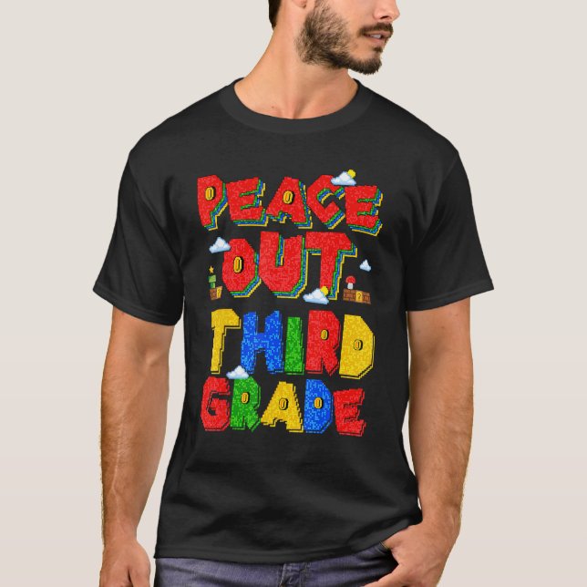 Peace Out Third Grade Goodbye 3rd Grade Hello Summ T-Shirt (Front)