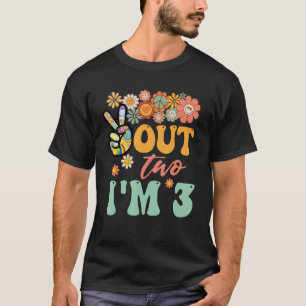 Peace Out Two I'm 3 Groovy 3rd Happy Birthday Boy T-Shirt