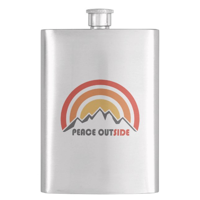 Peace Outside Hip Flask (Front)
