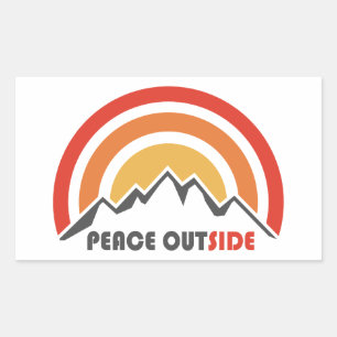 Peace Outside Rectangular Sticker