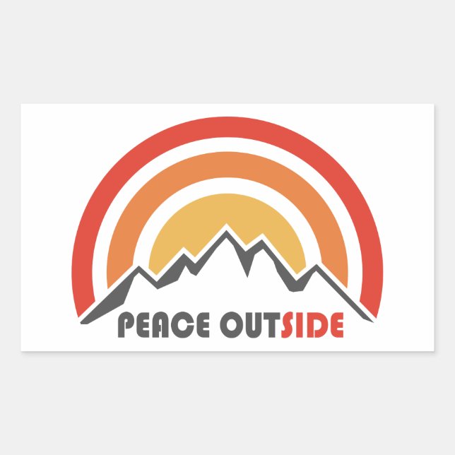 Peace Outside Rectangular Sticker (Front)