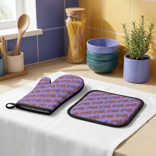 Peace Oven Mitt & Pot Holder Set (Creator Uploaded)