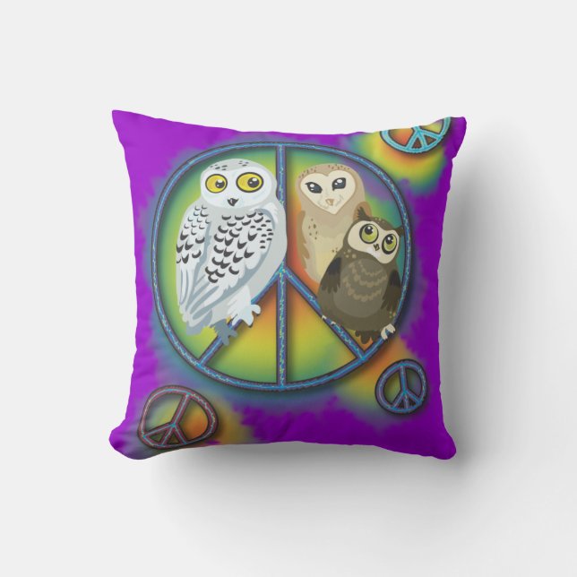 Peace Owl~pillow Cushion (Front)