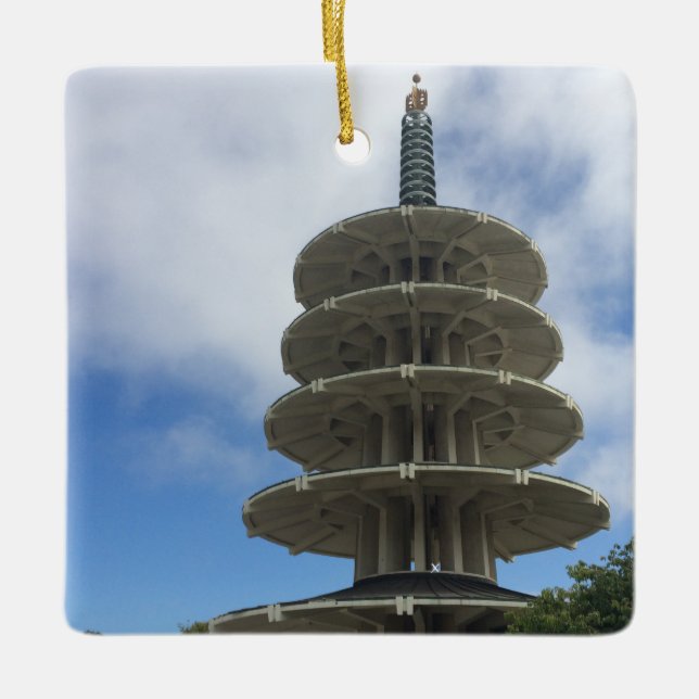 Peace Pagoda Ceramic Ornament (Front)