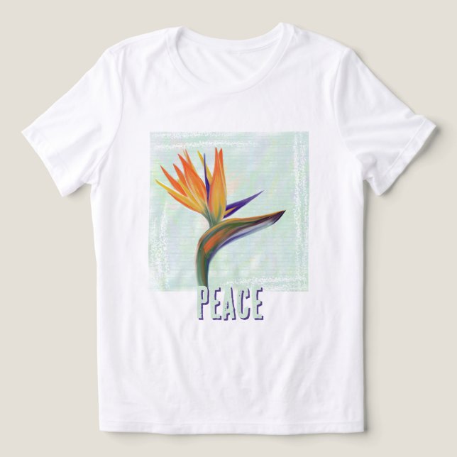 PEACE Painted Bird of Paradise  Tri-Blend Shirt (Design Front)