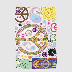 Peace & Paisley Collage Golf Towel