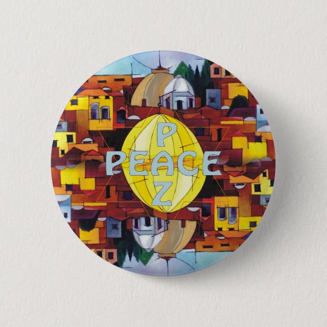 Peace-Paz 6 Cm Round Badge (Front)