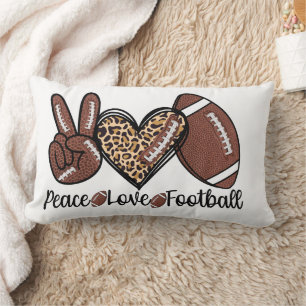 Peace Peace Love Football USA – Patriotic Sports Lumbar Cushion
