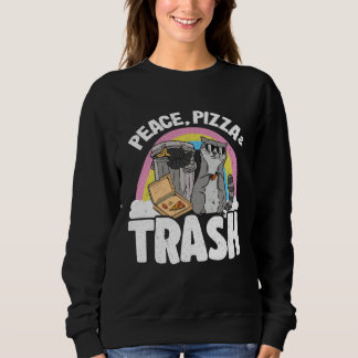 Peace, Pizza & Trash Can Rainbow Raccoon 3 Sweatshirt