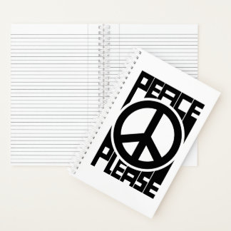 Peace Please Black Lettering Notebook